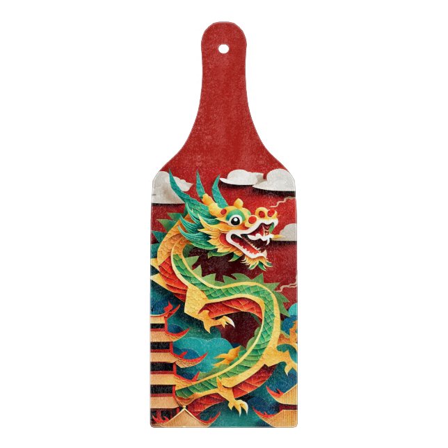 Niedliches chinesisches Neujahrdrache Zodiac Birth Schneidebrett (Vorderseite)