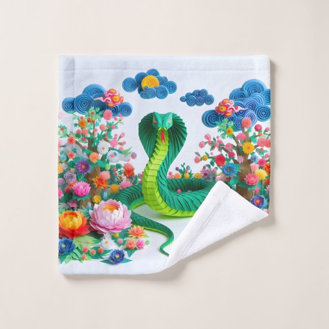 Niedliches chinesisches Neujahrsschlange 2025 WC4 Waschlappen (Waschlappen)