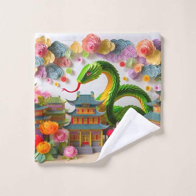Niedliches chinesisches Neujahrsschlange 2025 WC7 Waschlappen (Waschlappen)