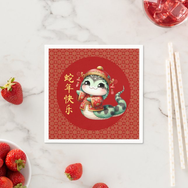 Niedliches chinesisches Schlangenpapier für das ne Serviette (Beispiel)