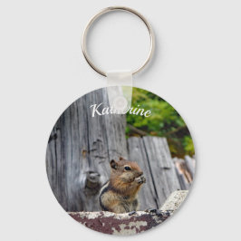 Niedliches Chipmunk-Foto benutzerdefinierbar Schlüsselanhänger