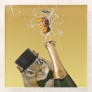 Niedliches Chipmunk-Neujahrsfest-Party Glasuntersetzer