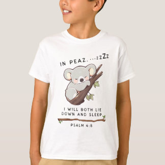 Niedliches Christliches Schlafen Koala Psalm 4 Bib T-Shirt