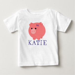Niedliches Chubby Pig Kid T - Shirt individuell ei