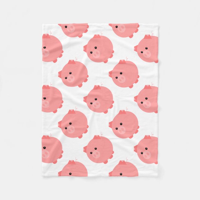 Niedliches Chubby Schwein Fleecedecke (Vorderseite)