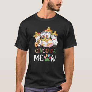 Niedliches Cinco De Meow Sombrero Mexican Cat Cinc T-Shirt