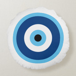 Niedliches Circle Blue und Lila Muster Rundes Kissen