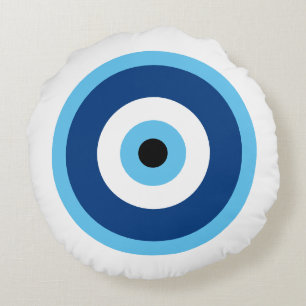 Niedliches Circle Blue und Lila Muster Rundes Kissen