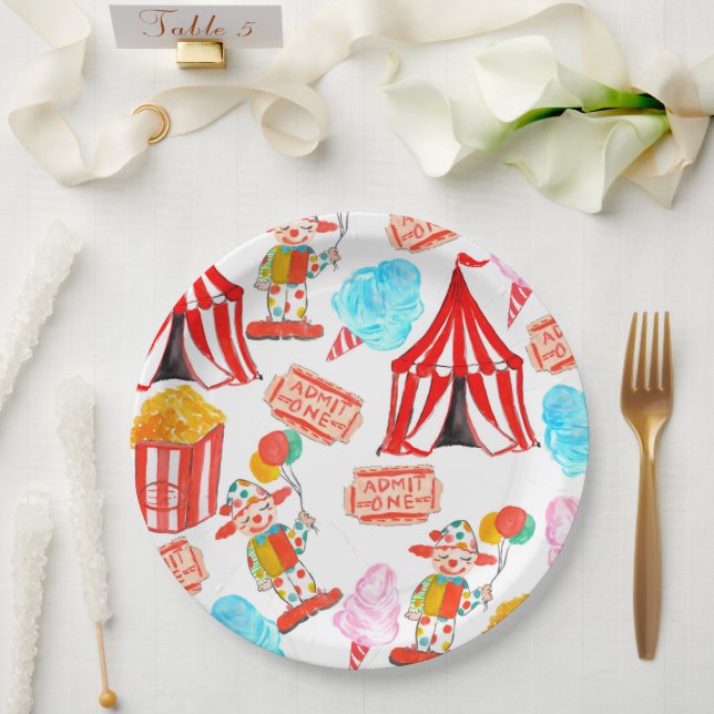 Niedliches Circus Festival Kinder Party Pappteller (Hochzeit)