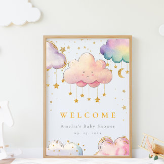 Niedliches Cloud Star Baby Dusche Willkommenspende Fotodruck