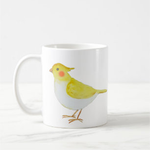 Niedliches Cockatiel-Geschenk Gelbweiße Budgie Pa Kaffeetasse