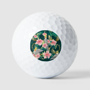 Niedliches Cockatiel Parrot Vintages Muster Golfball