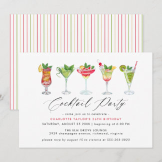 Niedliches Cocktail-Party | Spaß Frauen zum Geburt Einladung