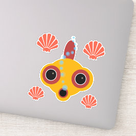 Niedliches Comic Google Mit Augen Goldfish Bubbles Aufkleber