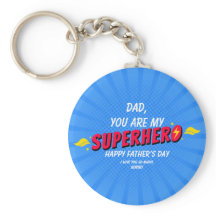 Niedliches Comic Superhero Fathers Day Schlüsselan