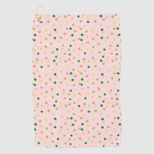 Niedliches Confetti Polka Dots Muster Schwarz Grün Golfhandtuch