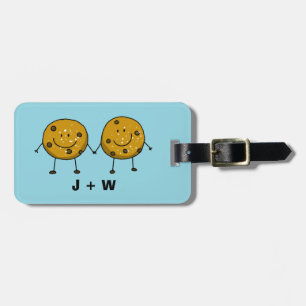 Niedliches Cookie Couple Personalisiert Gepäckanhänger