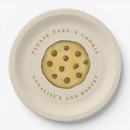 Niedliches Cookie Dessert Einfache Schokolade Chip Pappteller