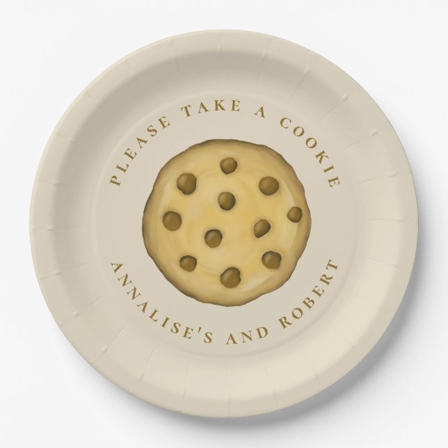 Niedliches Cookie Dessert Einfache Schokolade Chip Pappteller (Vorderseite)