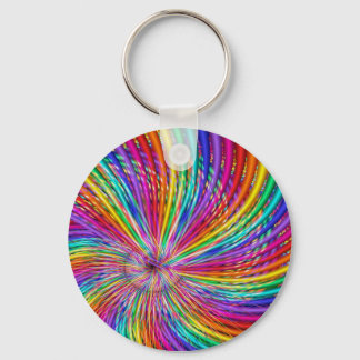 Niedliches Cooles Abstraktes Muster "Rainbow Swirl Schlüsselanhänger