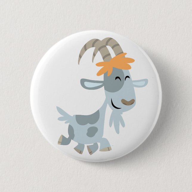 Niedliches cooles Cartoon-Ziegen-Knopf-Abzeichen Button (Vorderseite)