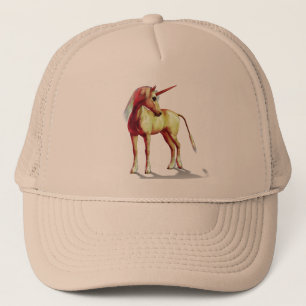 Niedliches cooles rosa stehendes Unicorn-Symbol Truckerkappe