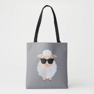 Niedliches, cooles Schaf-Cartoon mit Sonnenbrille Tasche