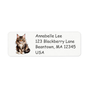 Niedliches Coon Cat Label
