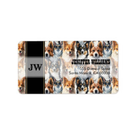 Niedliches Corgi-Dog-Muster Adressaufkleber