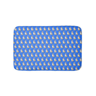 Niedliches Corgi Dog Muster auf blauem Hintergrund Badematte