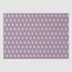 Niedliches Corgi Dog-Muster auf Violet-Hintergrund Seidenpapier