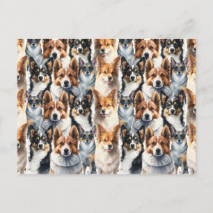 Niedliches Corgi-Dog-Muster Postkarte