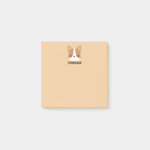 Niedliches Corgi mit Personalisiertem Namen Post-it Klebezettel
