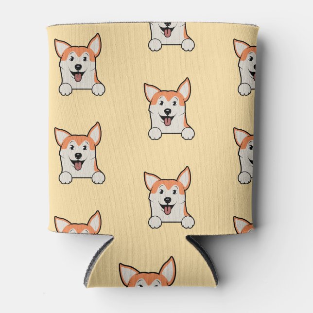 Niedliches Corgi Muster - Dog Lover Drink Cooler D Dosenkühler (Vorderseite)