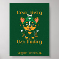 Niedliches Corgi St. Patrick's Day Poster