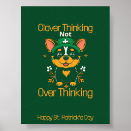 Niedliches Corgi St. Patrick's Day Poster