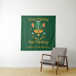 Niedliches Corgi St. Patrick's Day Tapestry Wandteppich