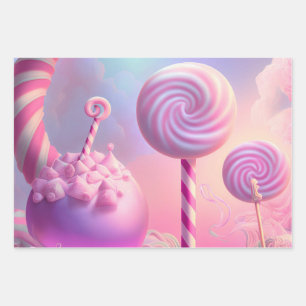 Niedliches Cotton Candy Clouds Wrapping Paper Set Geschenkpapier Set