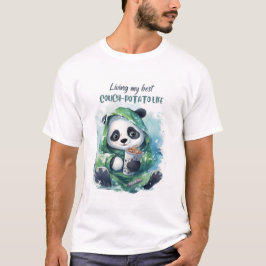 Niedliches Couch Potato Panda Funny T - Shirt