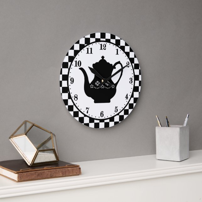 niedliches Country-Café Wort "Kunst" Große Wanduhr (Büro)