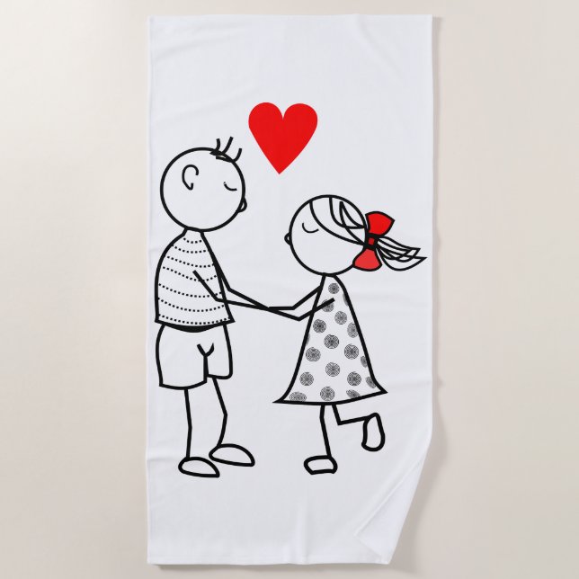 Niedliches Couple Beach Handtuch (Vorderseite)