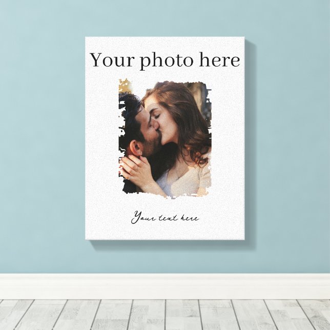 Niedliches Couple Custom Foto Leinwanddruck (Insitu (Holzboden))