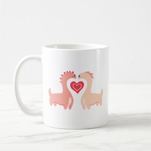 Niedliches Couple Dragon Design Kaffeetasse (Links)
