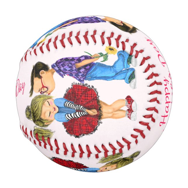 Niedliches Couple Funny Valentine's Day-Geschenk B Baseball (Rückseite Links)