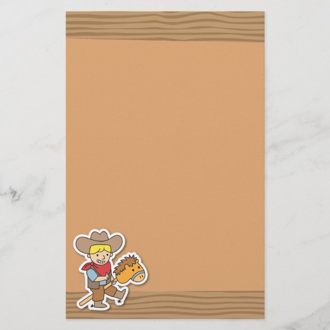 Niedliches Cowboyreiten auf einem Pferdestock Briefpapier (Vorderseite)