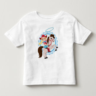 Niedliches Cowgirl on Horse - Rodeo Blonde Kleinkind T-shirt