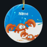 Niedliches Crab Ocean Beach Ornament<br><div class="desc">Eine aquatische grafische Abbildung niedlicher Krebse auf einem Weihnachtsschmuck. ©2015charmainepaulson</div>