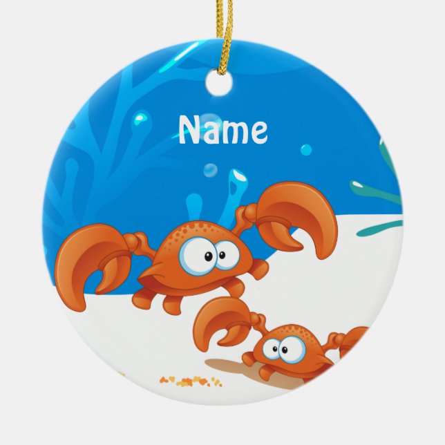 Niedliches Crab Ocean Beach Ornament (Vorne)