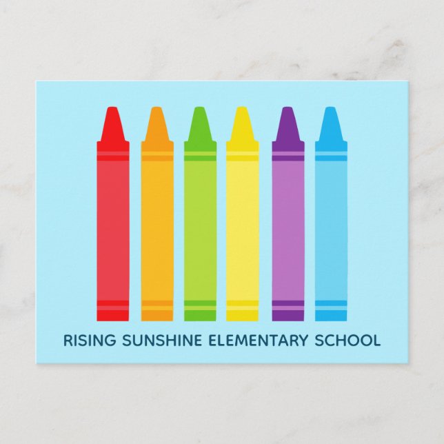 Niedliches Crayon Elementary School oder Daycare C Postkarte (Vorderseite)