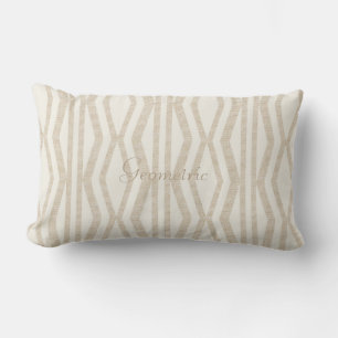 Niedliches Creme Linen Geometrisches Muster Lendenkissen